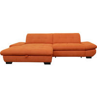 ECKSOFA in Mikrofaser Orange  198/290 cm  - Schwarz/Orange, Design, Textil/Metall (198/290cm) - Xora