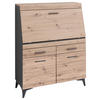 SEKRETÄR  Kabeldurchlass, Stauraum  - Schwarz/Graphitfarben, LIFESTYLE, Holzwerkstoff/Kunststoff (98/124/42cm) - Carryhome