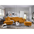 ECKSOFA in Flachgewebe, Mikrofaser Orange  - Beige/Alufarben, Design, Textil/Metall (242/271cm) - Cantus