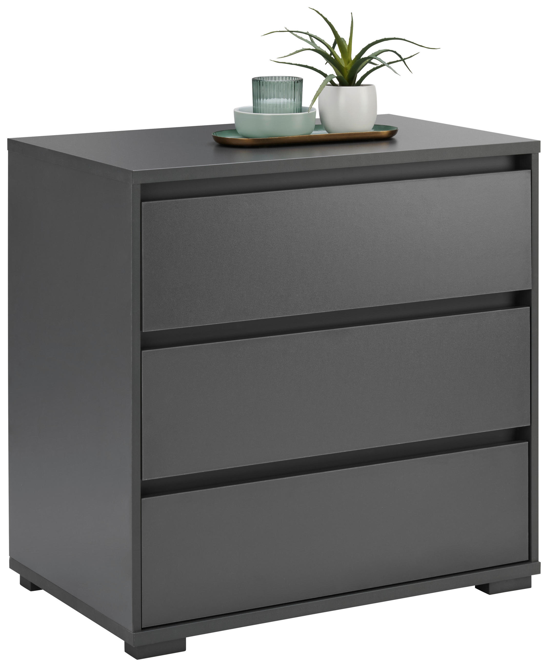 KOMMODE , 80/79/48 cm, 3 Schublade(n)  - Anthrazit, Design, Holzwerkstoff/Kunststoff (80/79/48cm) - Carryhome
