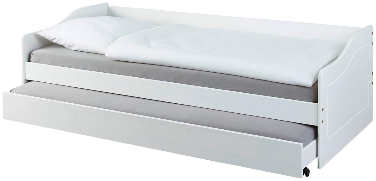 VÝSUVNÁ POSTEĽ, 90/200 cm biela - biela/prírodná farba, Modern, drevo (90/200cm) - MID.YOU