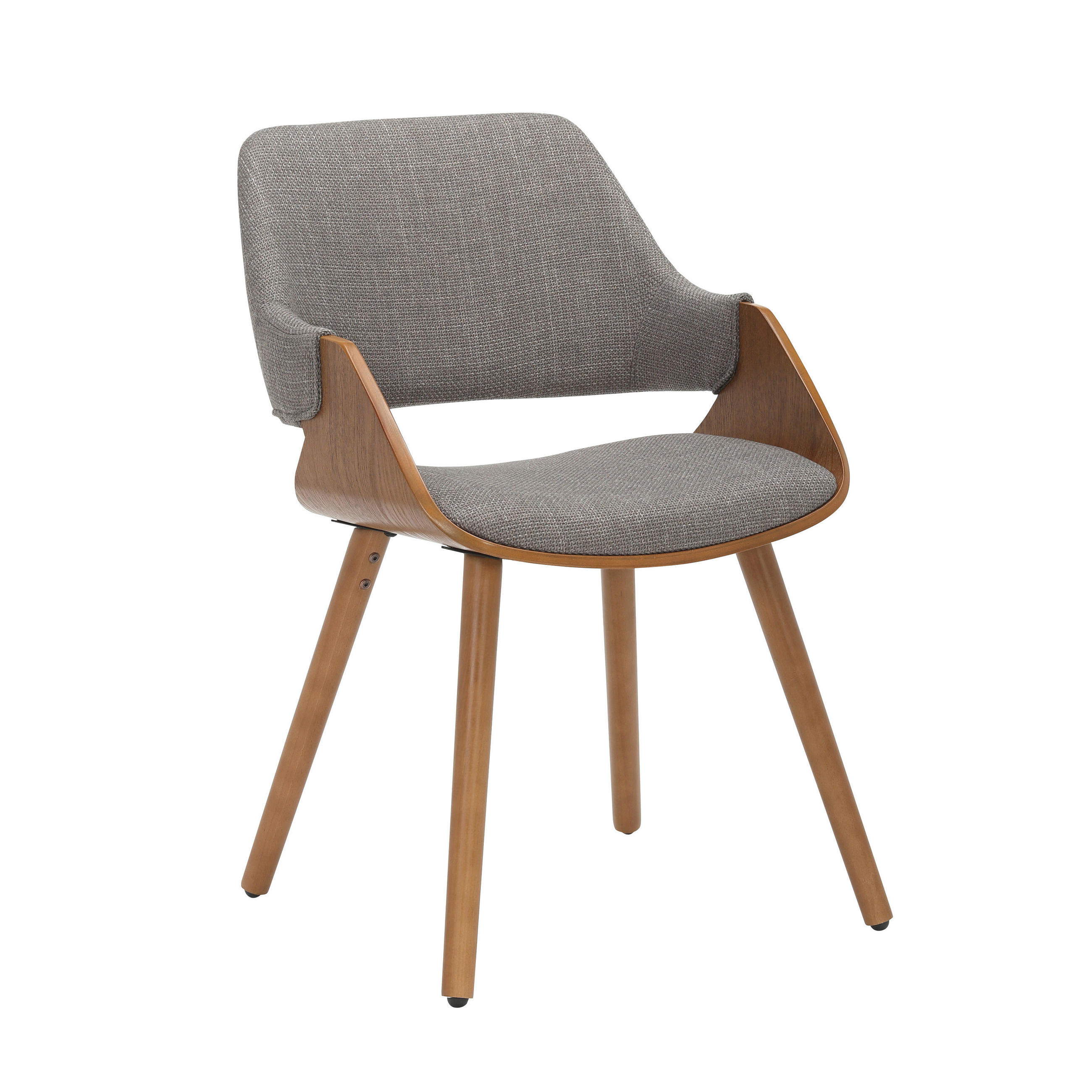 ARMLEHNSTUHL in Holz, Textil Grau, Walnussfarben  - Walnussfarben/Grau, MODERN, Holz/Textil (51/79,5/57cm) - home24