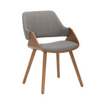 ARMLEHNSTUHL in Holz, Textil Grau, Walnussfarben  - Walnussfarben/Grau, MODERN, Holz/Textil (51/79,5/57cm) - home24
