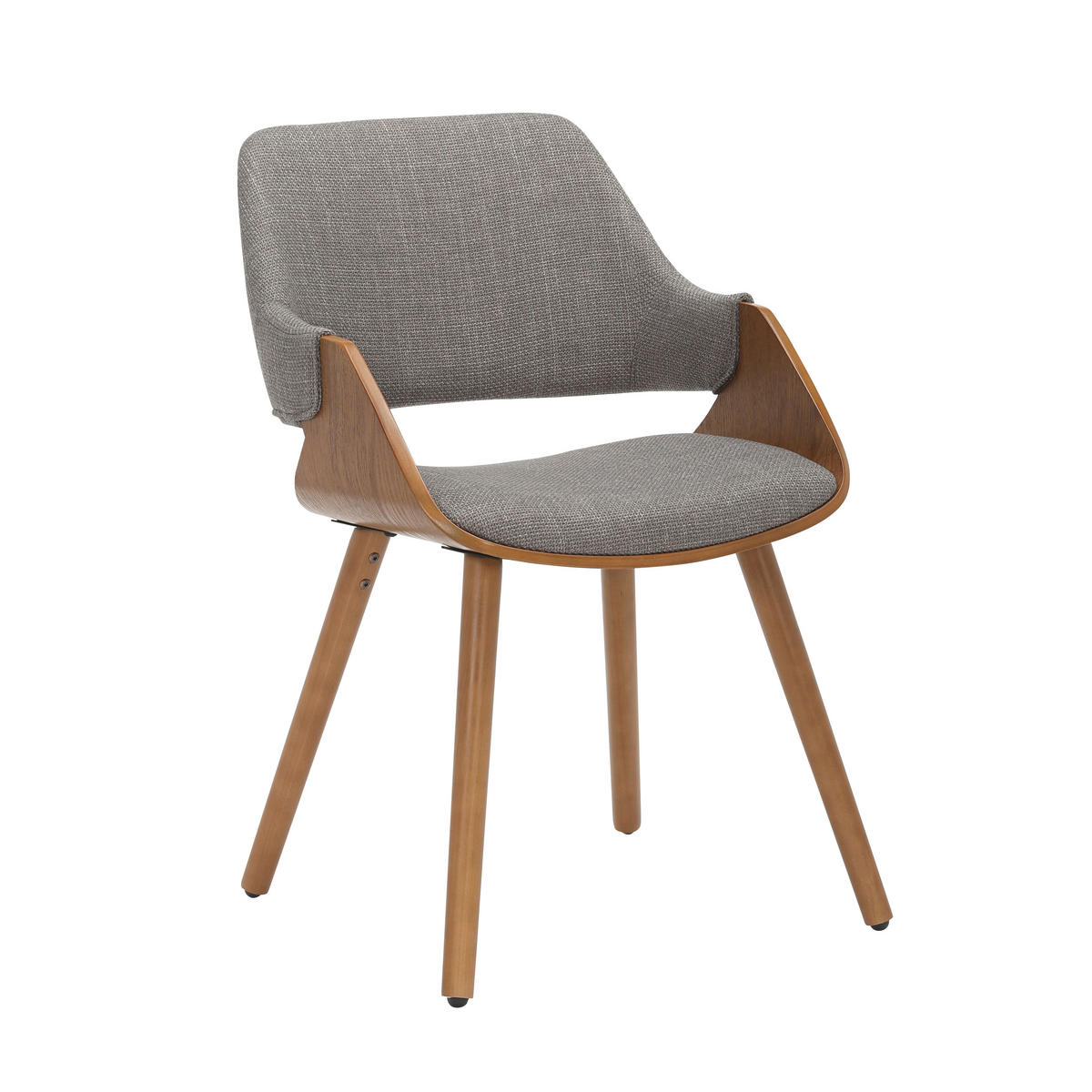 ARMLEHNSTUHL in Holz, Textil Grau, Walnussfarben  - Walnussfarben/Grau, MODERN, Holz/Textil (51/79,5/57cm) - home24