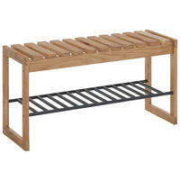 GARDEROBENBANK - Eichefarben/Schwarz, Basics, Holz/Metall (88/45/30cm)