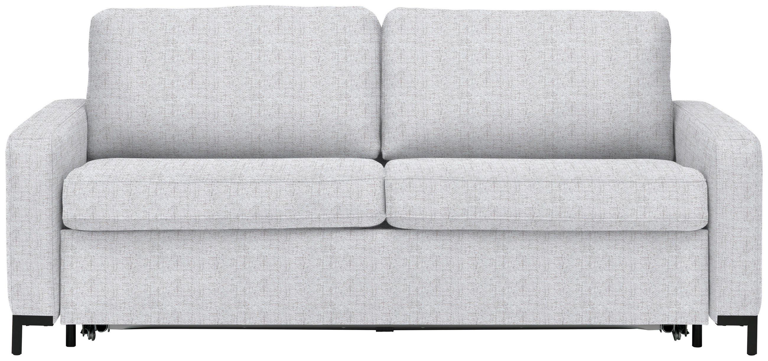 SCHLAFSOFA Webstoff Hellgrau  - Hellgrau/Schwarz, KONVENTIONELL, Textil/Metall (187/84/97cm) - Livetastic
