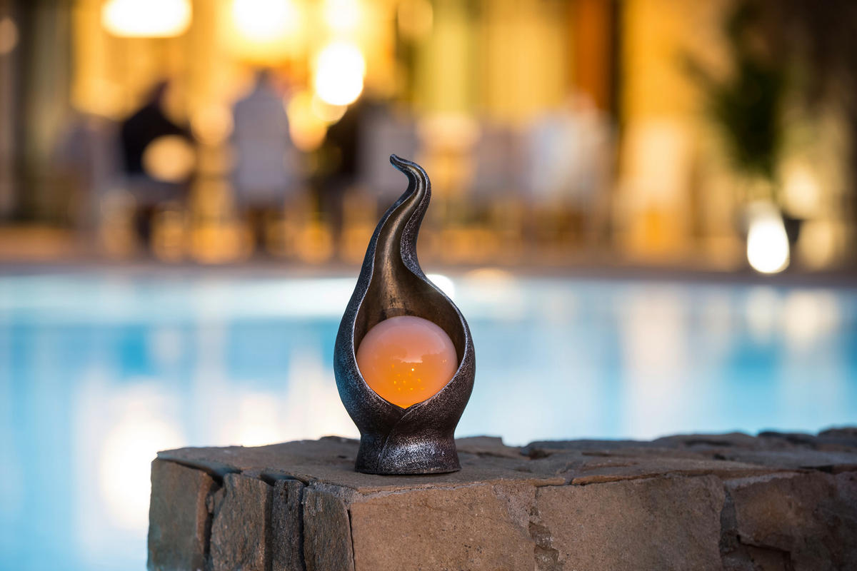 SOLARLEUCHTE - Silberfarben/Goldfarben, Lifestyle, Glas/Kunststoff (12/11/26,5cm) - Ambia Garden