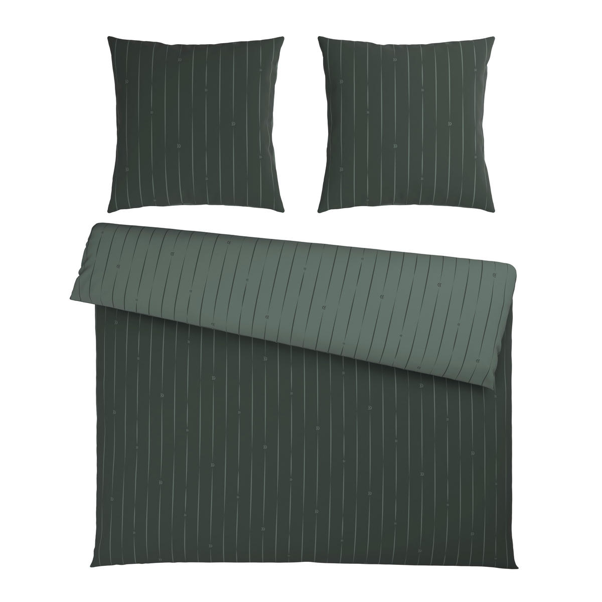 WENDEBETTWÄSCHE STRIPES DK Flanell 200/200 cm  - Grün, Design, Textil (200/200cm) - Dieter Knoll