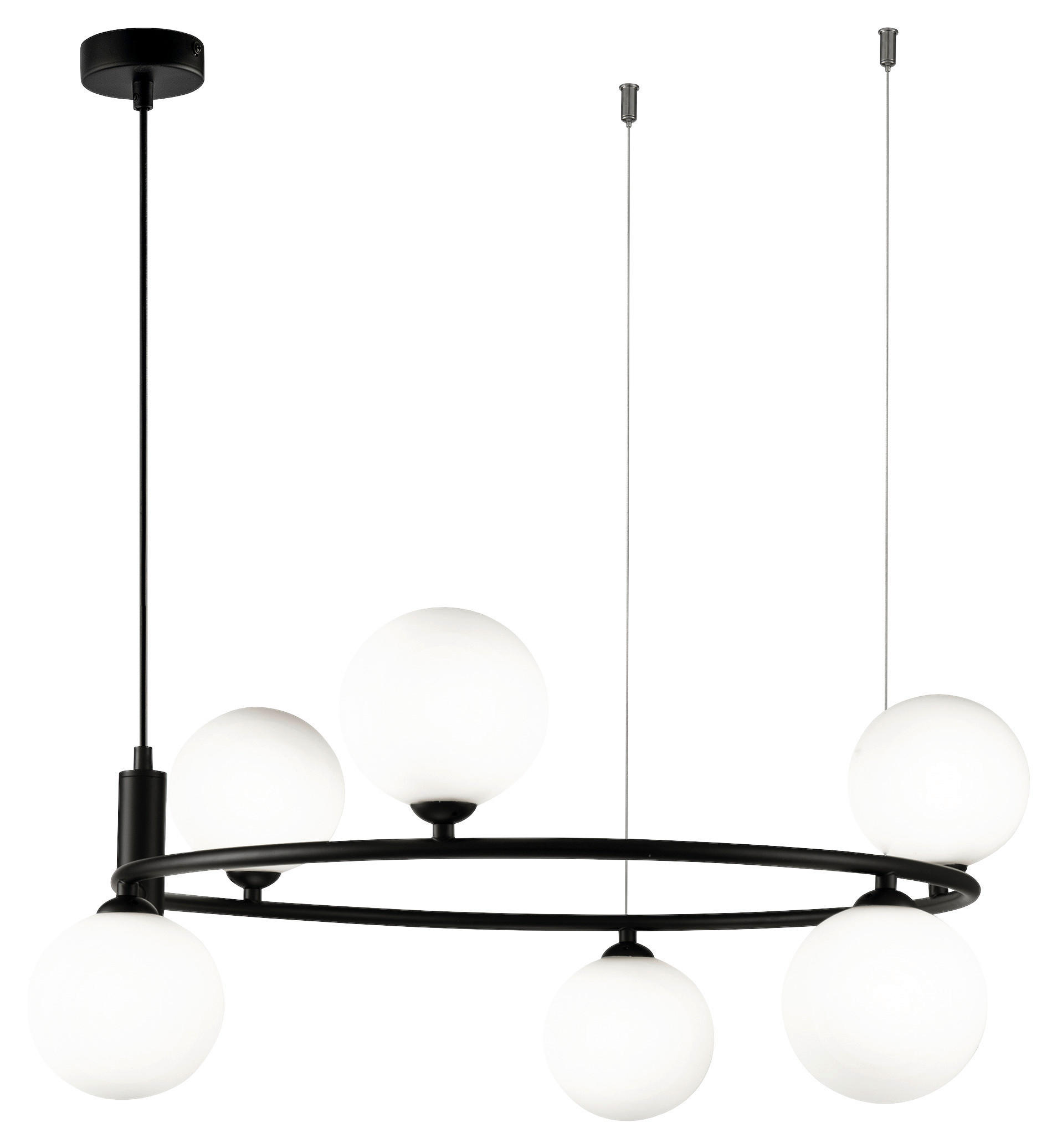 PENDELLEUCHTE 58/28/58 cm  - Schwarz/Weiß, Trend, Glas/Metall (58/28/58cm) - MAYTONI