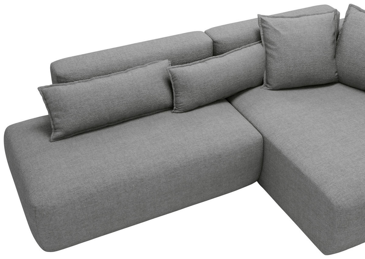 ECKSOFA Chenille Dunkelgrau  - Dunkelgrau/Schwarz, Design, Kunststoff/Textil (284/160cm) - Livetastic