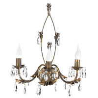 WANDLEUCHTE 43/32/50 cm   - Cognac, KONVENTIONELL, Glas/Metall (43/32/50cm)