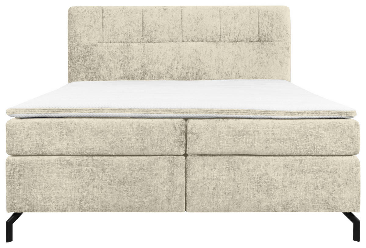 BOXSPRINGBETT 180/200 cm  in Champagner  - Champagner/Schwarz, Design, Textil/Metall (180/200cm) - Esposa