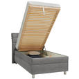 POLSTERBETT Matratze, Lattenrost Hellgrau 100/200 cm  - Silberfarben/Hellgrau, KONVENTIONELL, Holz/Textil (100/200cm) - Esposa