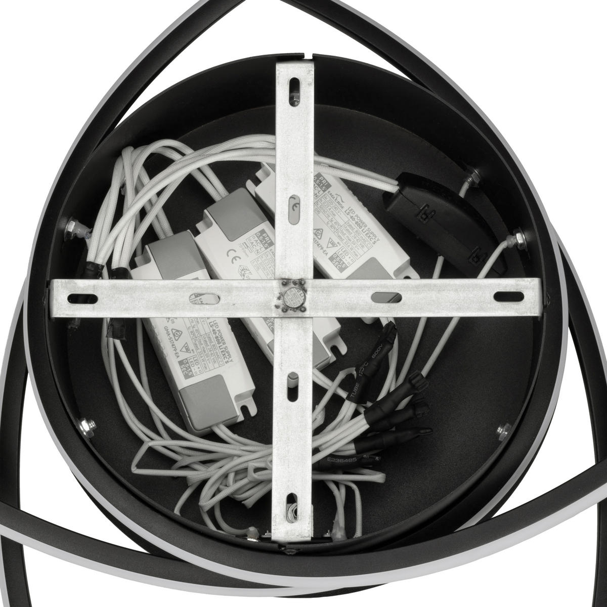 LED-DECKENLEUCHTE Norwich 98/25 cm   - Schwarz, Design, Kunststoff/Metall (98/25cm) - Novel