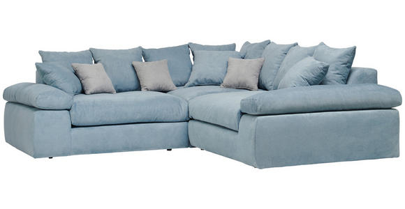 ECKSOFA Blau Webstoff  - Blau/Schwarz, Design, Kunststoff/Textil (284/284cm) - Carryhome