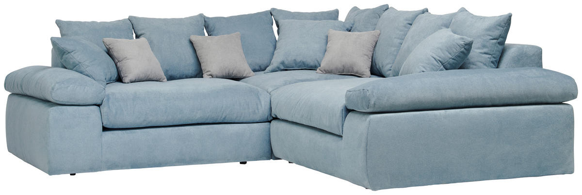 KUTNA GARNITURA tekstil  plava   - siva/crna, Design, tekstil/plastika (284/284cm) - Carryhome