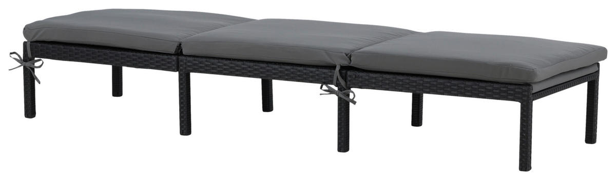 SONNENLIEGE 59/84/198 cm  - Schwarz, KONVENTIONELL, Kunststoff (59/84/198cm) - Gardenson