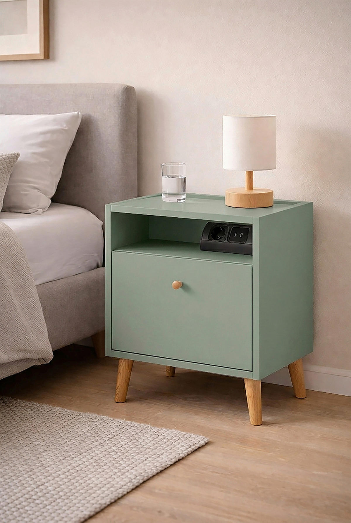 NACHTTISCH 40,2/50,1/32,7 cm  in Grün  - Grün, Design, Holz/Holzwerkstoff (40,2/50,1/32,7cm) - MID.YOU