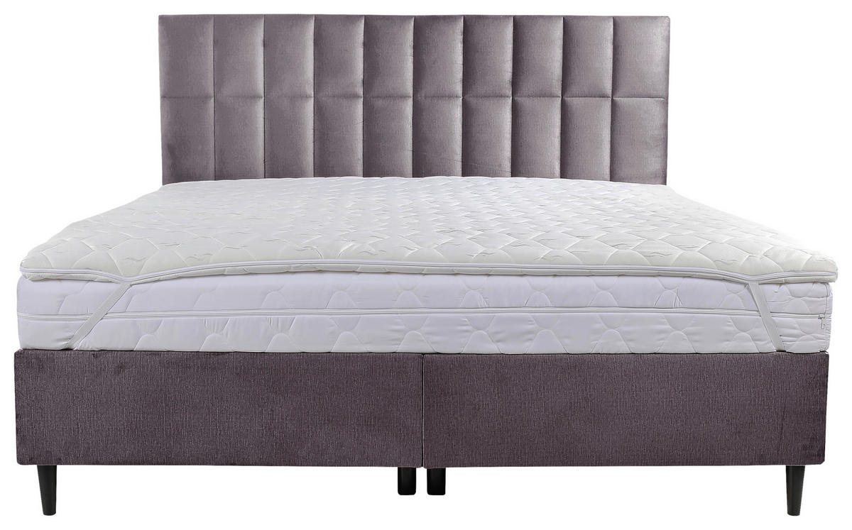BOXBETT 180/200 cm  in Dunkelgrau  - Dunkelgrau/Schwarz, KONVENTIONELL, Holz/Textil (180/200cm) - Boxxx