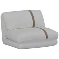SCHLAFSESSEL Webstoff Weiß    - Hellbraun/Weiß, MODERN, Textil (78/58/82cm) - Livetastic