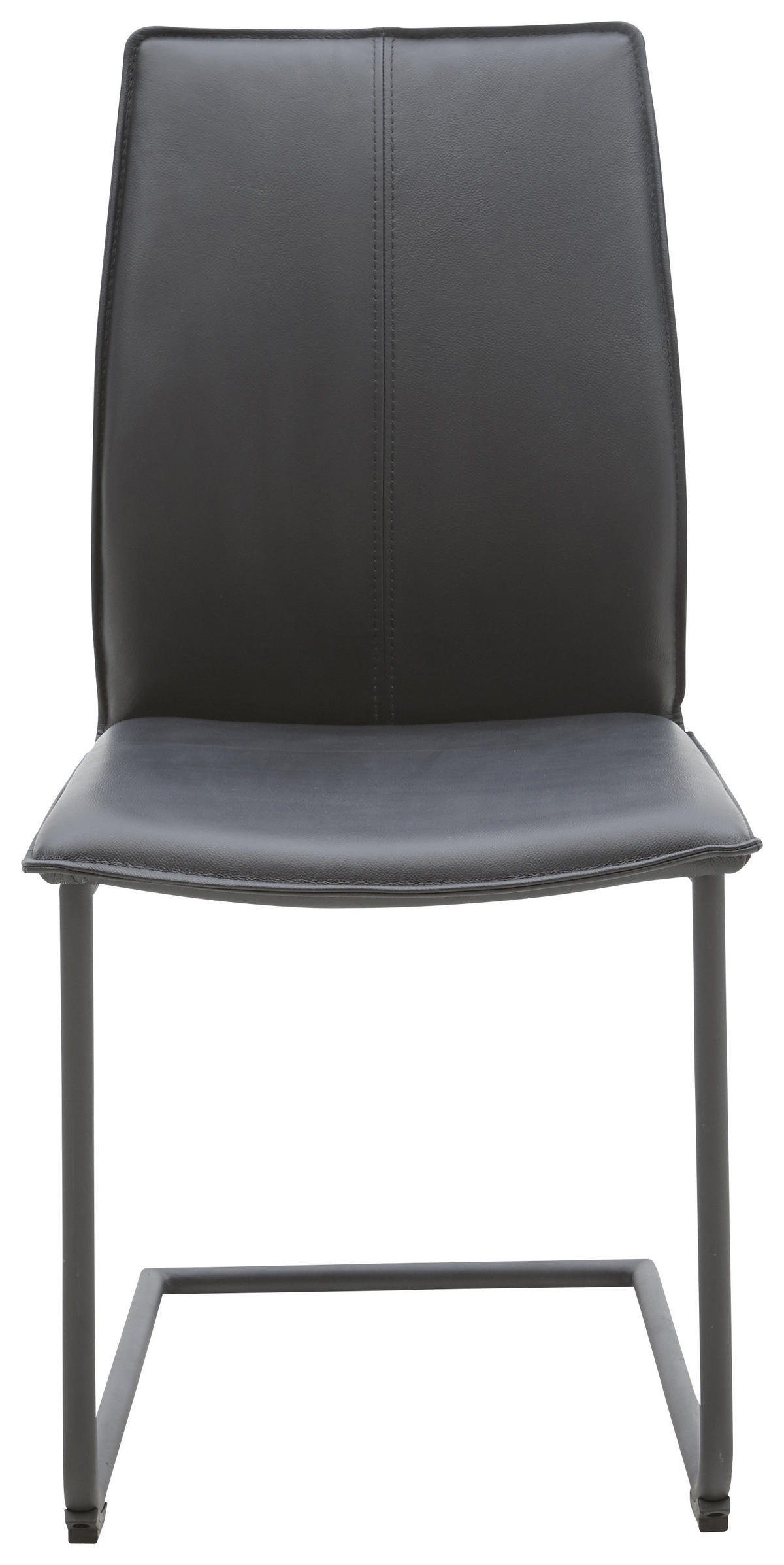 SCHWINGSTUHL  in Eisen Echtleder pigmentiert  - Schwarz, Design, Leder/Metall (46/93/56cm) - Dieter Knoll