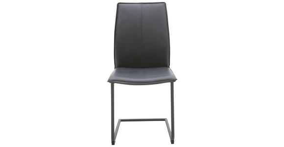SCHWINGSTUHL in Metall, Leder Schwarz - Schwarz, Design, Leder/Metall (46/93/56cm) - Dieter Knoll