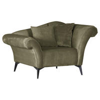 SESSEL Chenille Grün    - Schwarz/Grün, Design, Textil/Metall (138/83/85cm)