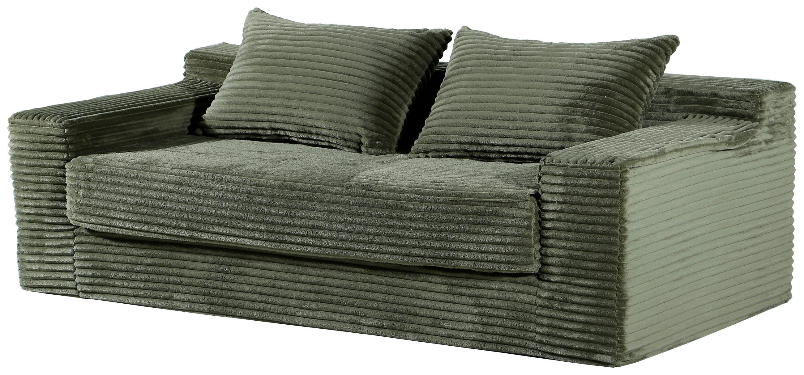 2-SITZER-SOFA Cord Grün  - Grün, Design, Textil (203/60/100cm) - P & B