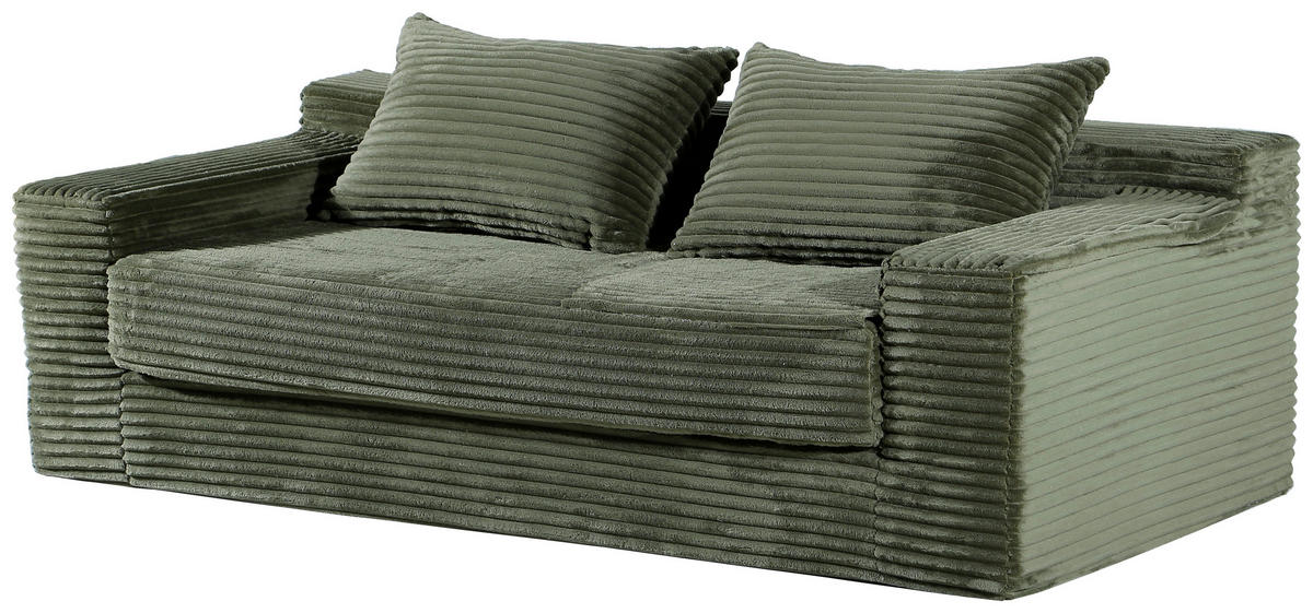 2-SITZER-SOFA in Cord Grün  - Grün, Design, Textil (203/60/100cm) - P & B