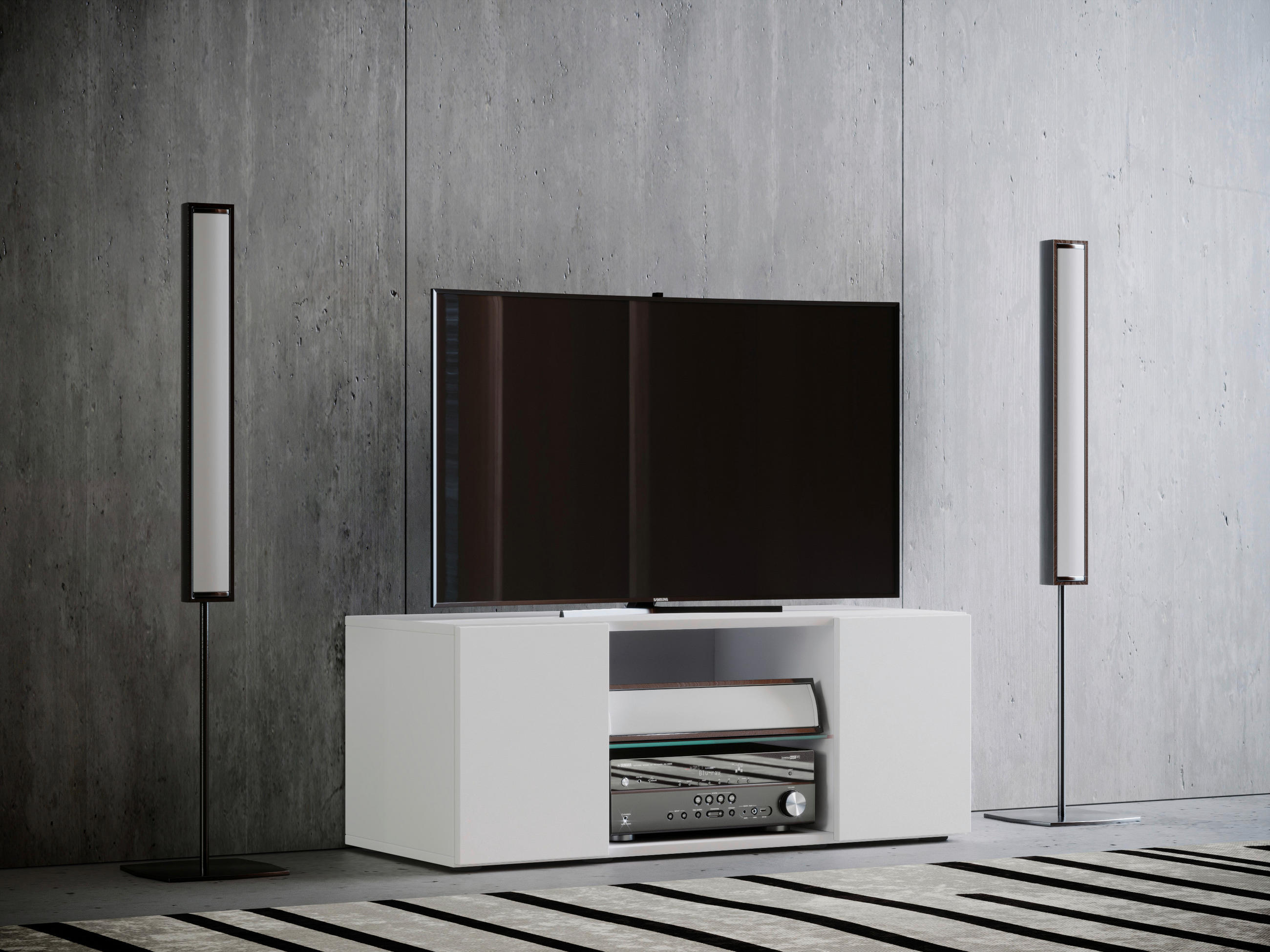 TV-ELEMENT  in 95/40/36 cm  - Weiss/Schwarz, Konventionell, Glas/Holzwerkstoff (95/40/36cm) - MID.YOU