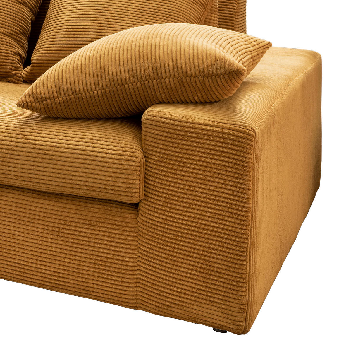 ECKSOFA Goldfarben Cord  - Goldfarben/Schwarz, MODERN, Kunststoff/Textil (200/278cm) - Livetastic