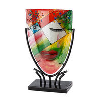 DEKOVASE  - Multicolor, Basics, Glas/Metall (22/34,5/9,5cm)