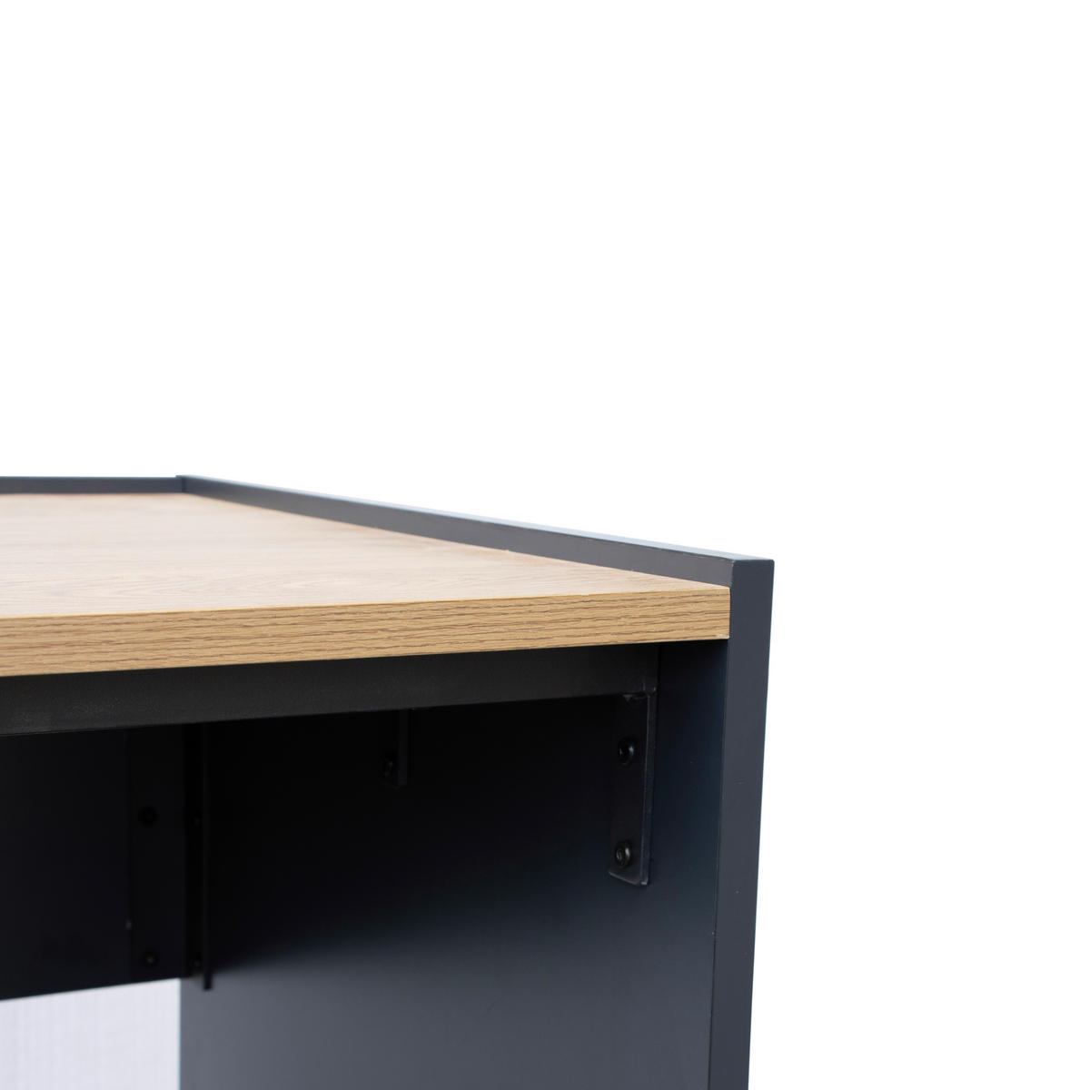 ECKSCHREIBTISCH  in Schwarz, Eichefarben  - Eichefarben/Schwarz, MODERN, Holzwerkstoff (150/76,5/136,5cm) - MID.YOU