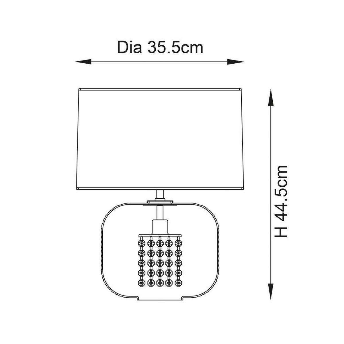 TISCHLEUCHTE 35,5/44,5 cm   - Chromfarben/Weiß, KONVENTIONELL, Textil/Metall (35,5/44,5cm) - ENDON