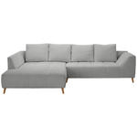 ECKSOFA in Flachgewebe Grau  202/306 cm  - Buchefarben/Grau, KONVENTIONELL, Holz/Textil (202/306cm) - Carryhome