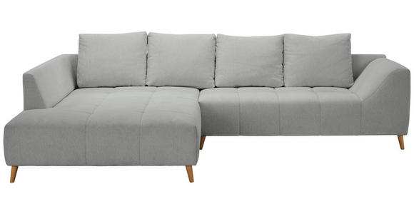 ECKSOFA  in Flachgewebe Grau  202/306 cm  - Buchefarben/Grau, KONVENTIONELL, Holz/Textil (202/306cm) - Carryhome