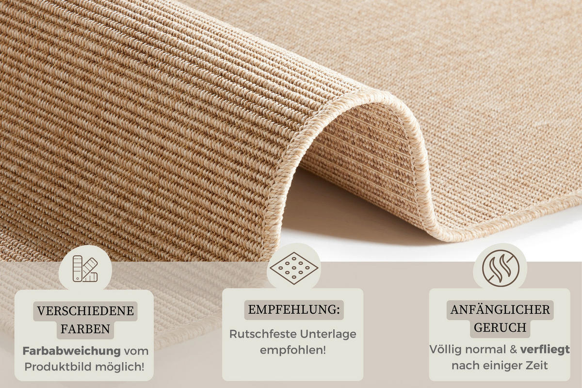LÄUFER 80/450 cm Nature  - Beige, Design, Kunststoff (80/450cm)