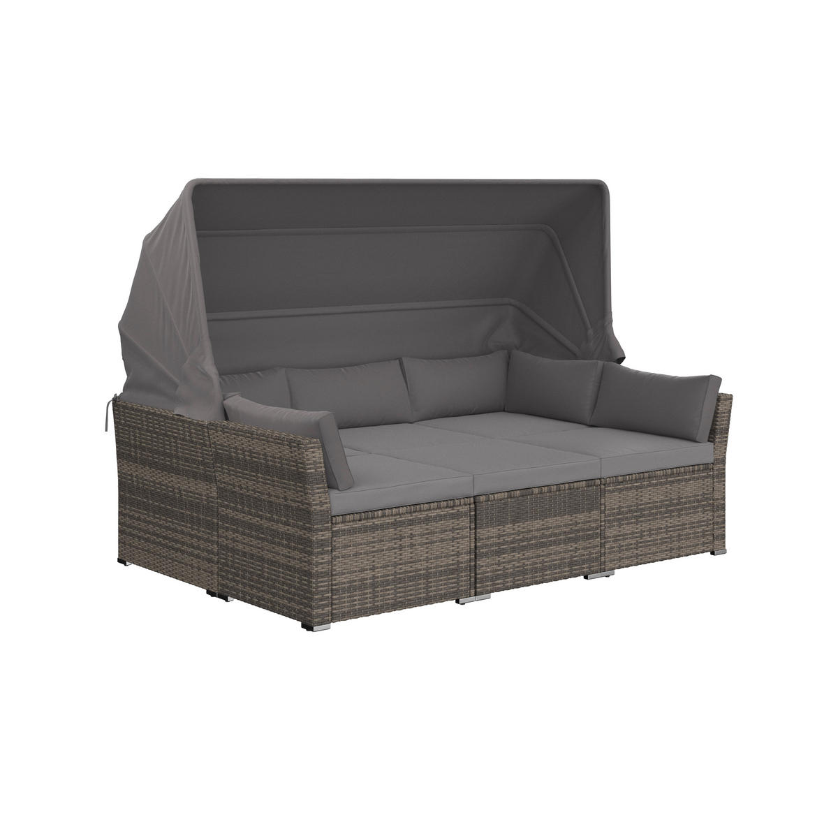 LOUNGEGARNITUR    - Grau, MODERN, Kunststoff/Metall - Ambia Garden