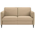 2,5-SITZER Latina in Echtleder Beige   - Beige/Schwarz, Design, Leder/Metall (164/84/99cm) - Dieter Knoll
