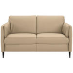 2,5-SITZER Latina in Echtleder Beige   - Beige/Schwarz, Design, Leder/Metall (164/84/99cm) - Dieter Knoll