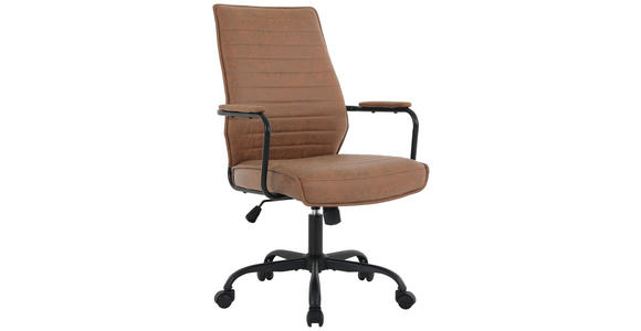 DREHSTUHL in Mikrofaser Braun - Schwarz/Braun, Design, Kunststoff/Textil (62/100-109,5/65,5cm) - Carryhome