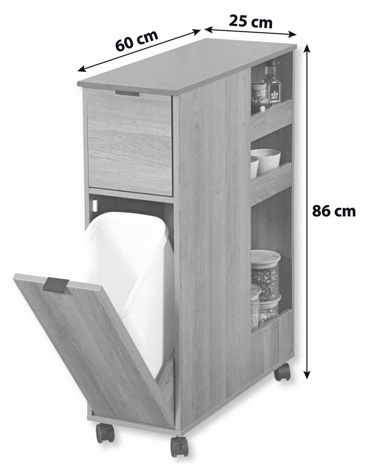ECKREGAL in Braun, Naturfarben  - Schwarz/Braun, MODERN, Holzwerkstoff/Metall (60/25/86cm) - Kesper