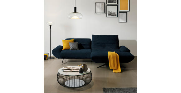 ECKSOFA  in Teddystoff Dunkelblau  280/170-195 cm  - Schwarz/Dunkelblau, Design, Textil/Metall (280/170-195cm) - Dieter Knoll