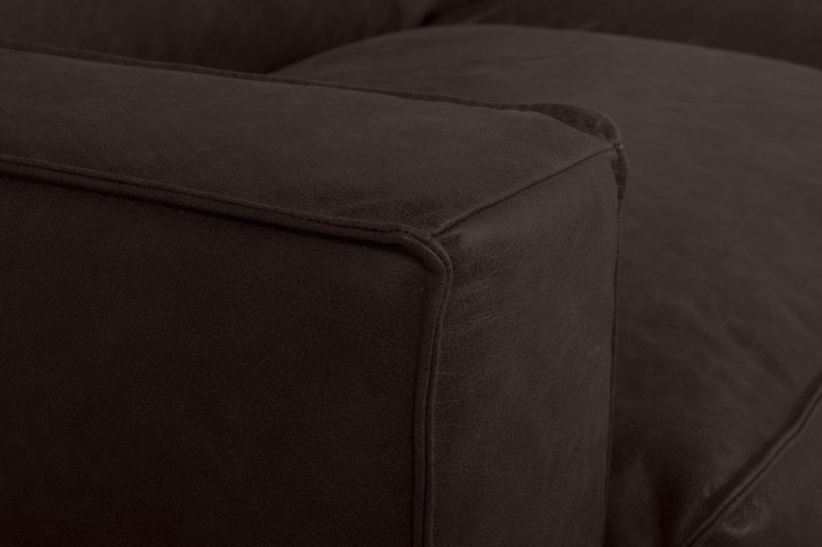 SCHLAFSOFA in Leder Dunkelbraun  - Dunkelbraun, Design, Leder/Holz (203/85/99cm) - MID.YOU