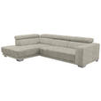 ECKSOFA in Chenille Beige  - Chromfarben/Beige, Design, Textil (207/301cm) - Xora