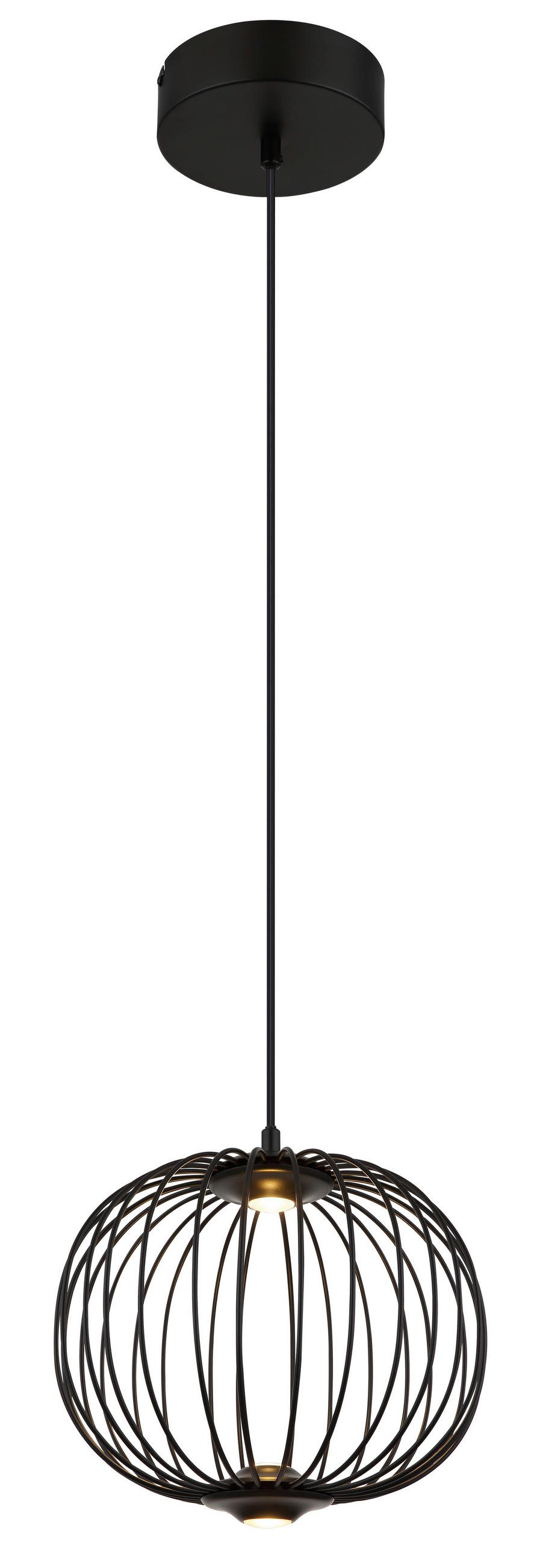 VISEČA LED-SVETILKA   //3000 K/230 V/ - črna, Basics, kovina/umetna masa (30/150cm) - Globo