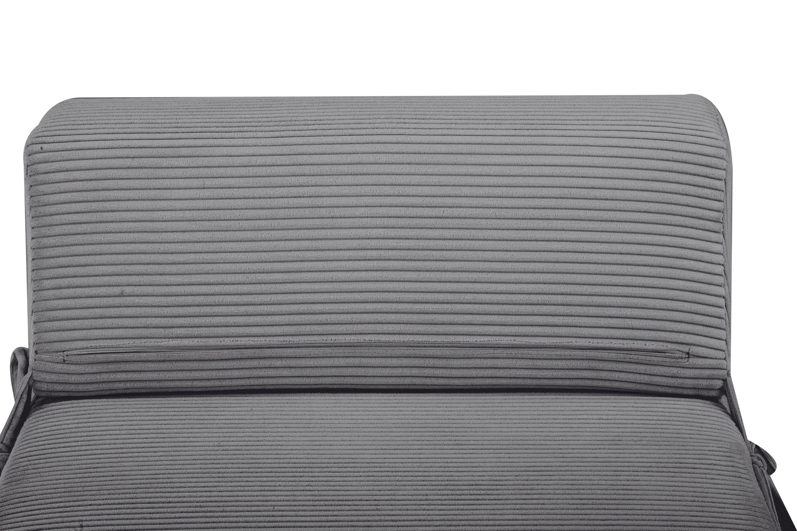 SCHLAFSESSEL in Cord Hellgrau  - Hellgrau, Design, Textil/Metall (75/58/80cm) - Livetastic