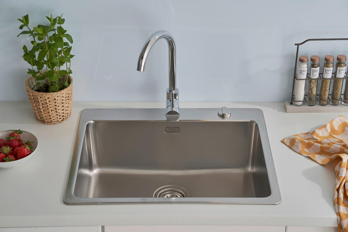 SPÜLE 1720CHICAGO60X50  - Edelstahlfarben, Trend, Metall (60/22,8/50cm) - Respekta