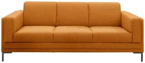 3-SITZER-SOFA in Webstoff Orange  - Silberfarben/Schwarz, Design, Textil/Metall (210/82/90cm) - LOOKS by W.Joop