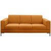 3-SITZER-SOFA Webstoff Orange  - Silberfarben/Schwarz, Design, Textil/Metall (210/82/90cm) - LOOKS by W.Joop